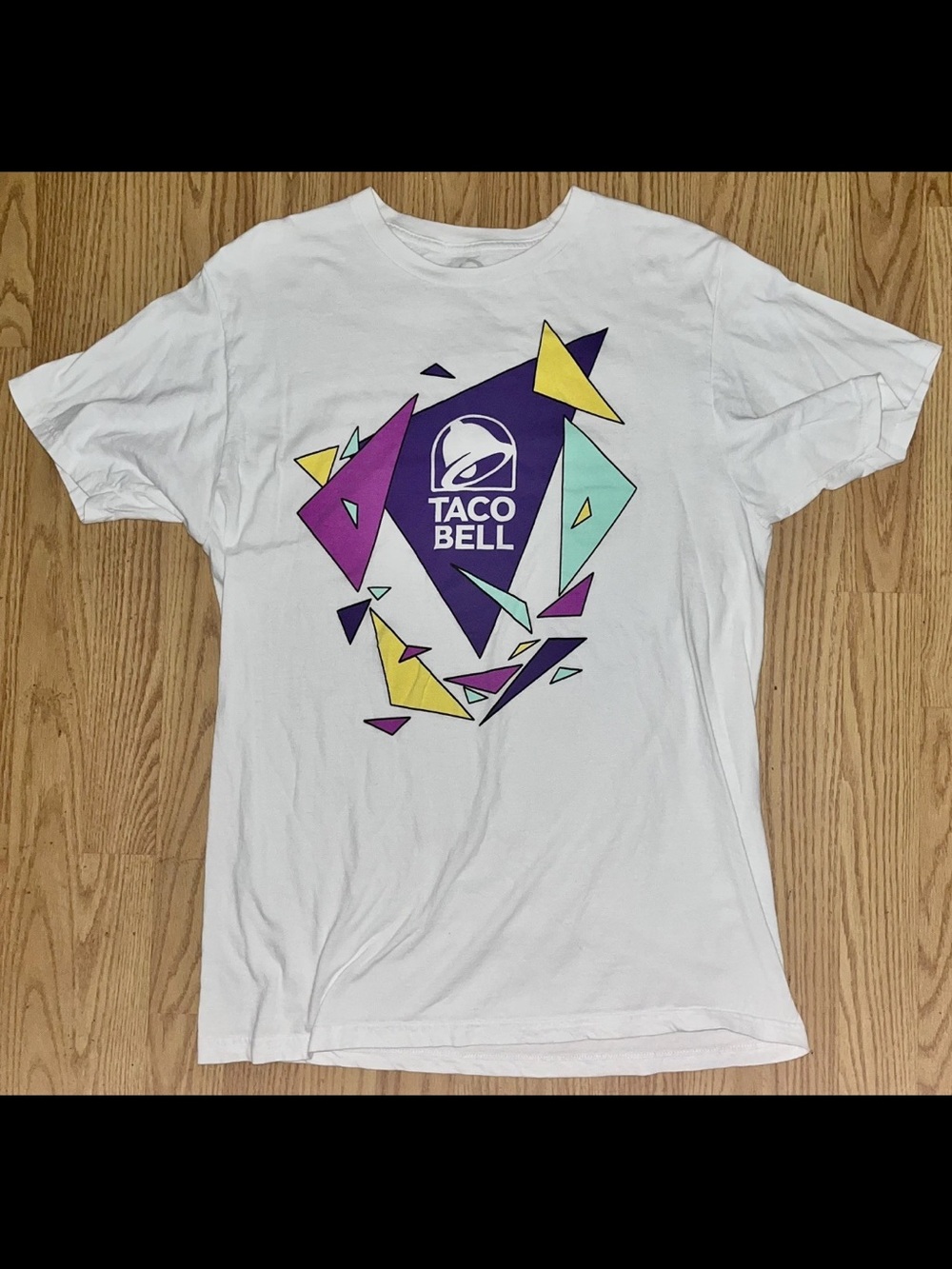 Taco Bell White Graphic Logo T-Shirt Men Large Short Sleeve